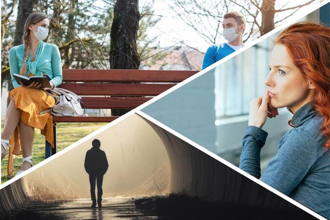 Collage von Bildern die einsame Jugendliche zeigen.