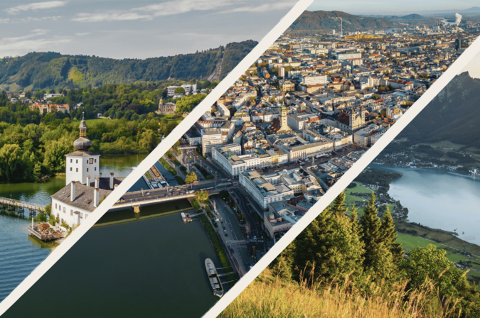 Collage von Orten in Oberösterreich